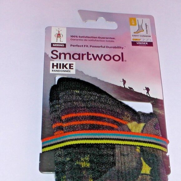 SmartWool Outdoor Afro Hike Print Light Cushion Unisex Crew Socks Mens Large NWT - Picture 3 of 7